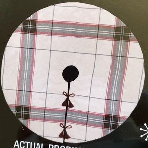 The Christmas Shoppe Plaid Cream green and red Christmas Tree Skirt